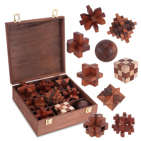 Mytothfy wooden brain teaser box showcasing premium craftsmanship for focused play
