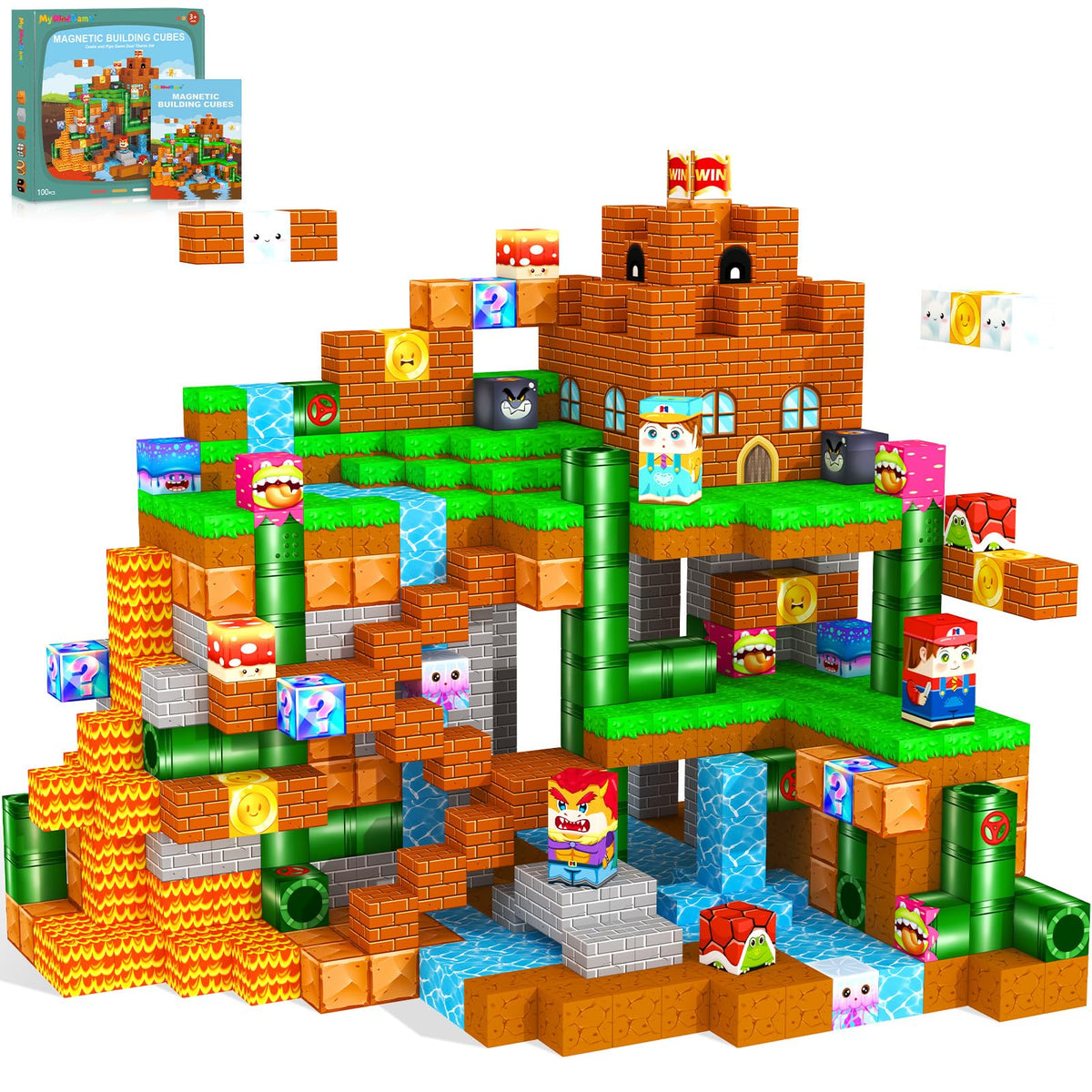 MyWodGame magnetic blocks forest castle set enhances imaginative play and fine motor skills.