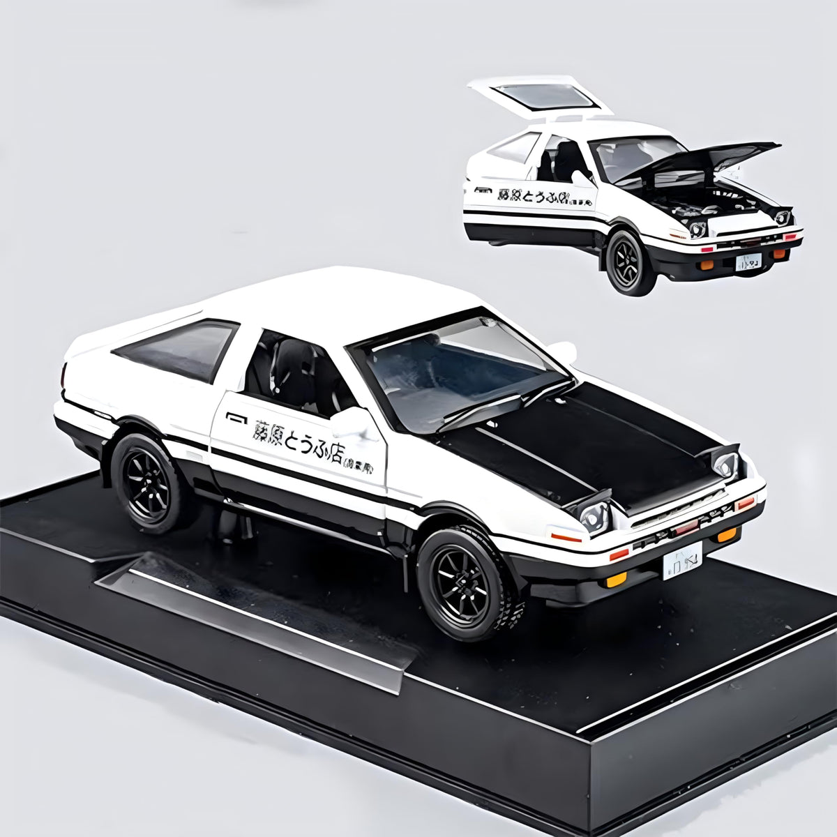 Mzexoma AE86 diecast model overview for display and hands-on play.
