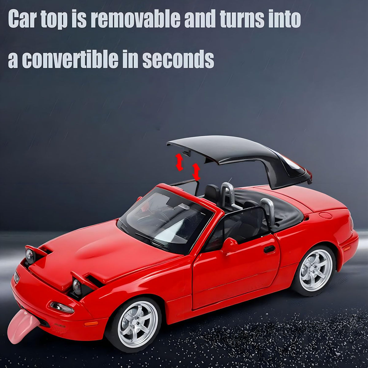 Mzexoma Miata MX-5 1:32 model showing openable doors, trunk, and hood.