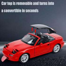 Mzexoma Miata MX-5 1:32 model showing openable doors, trunk, and hood.