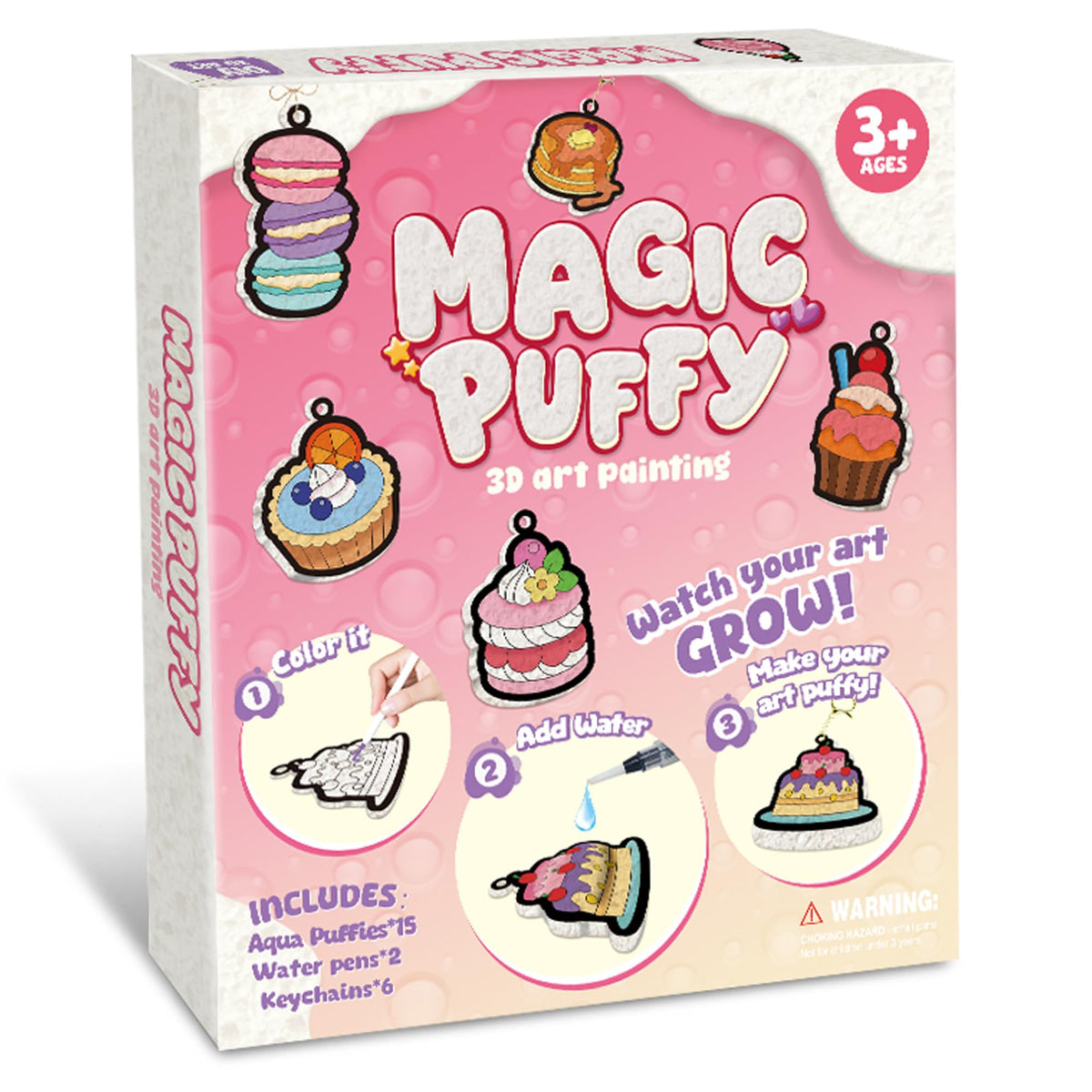 MZYTOZA 3D Art Puff kit with dessert shapes ready to puff into 3D art.