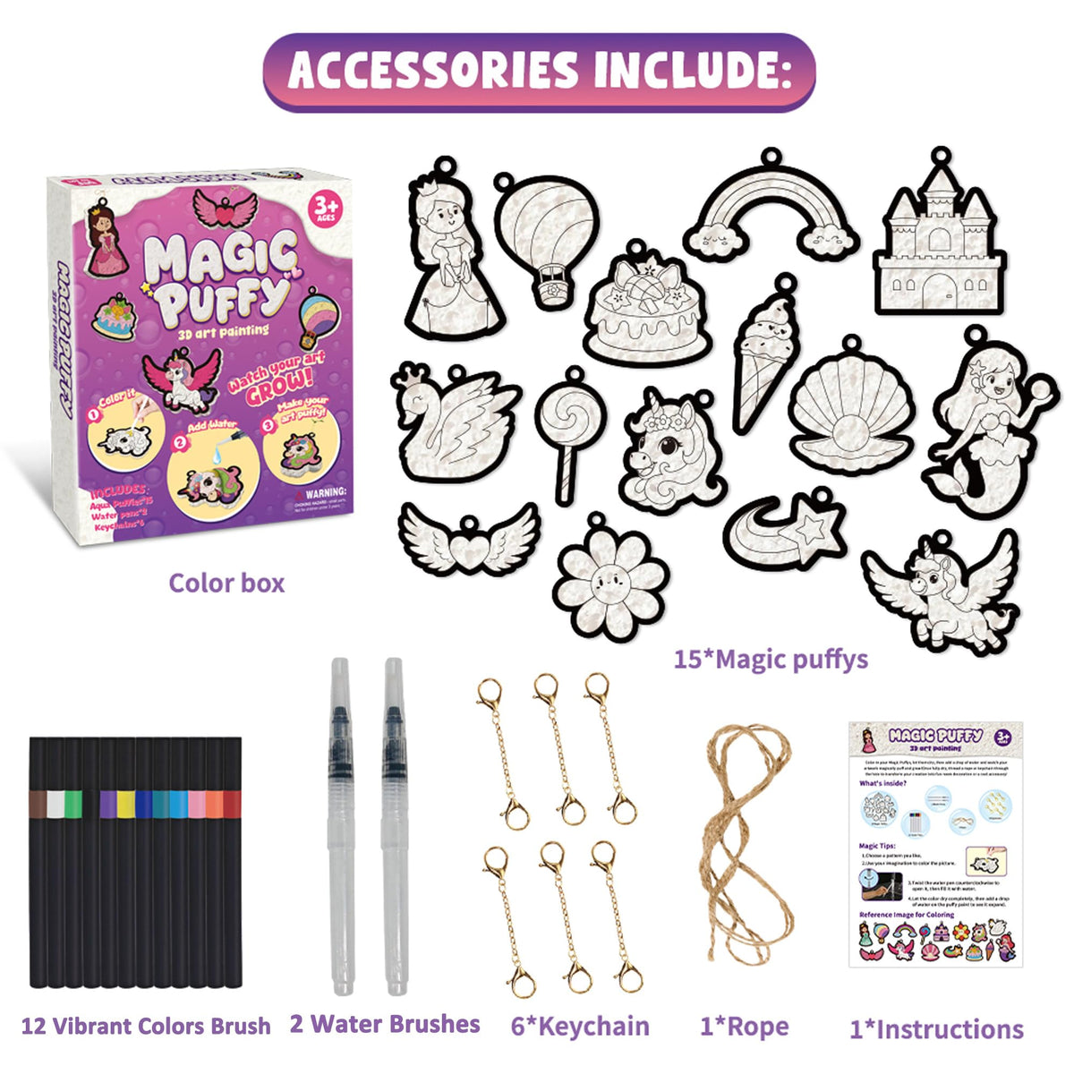 MZYTOZA Princess 3D puff art for imaginative play and display.