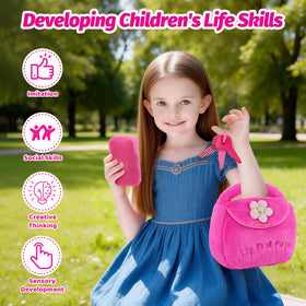 Nabance toy phone inside purse featuring a squeaker for motor skills