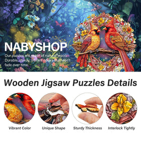 NABYSHOP Basswood puzzle close up pieces highlighting smooth splinter free texture