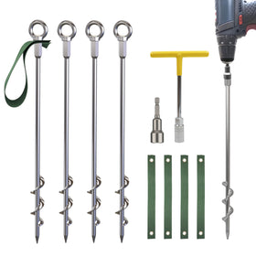 NACETURE 18 inch ground anchor ready for deep earth stability and secure footing