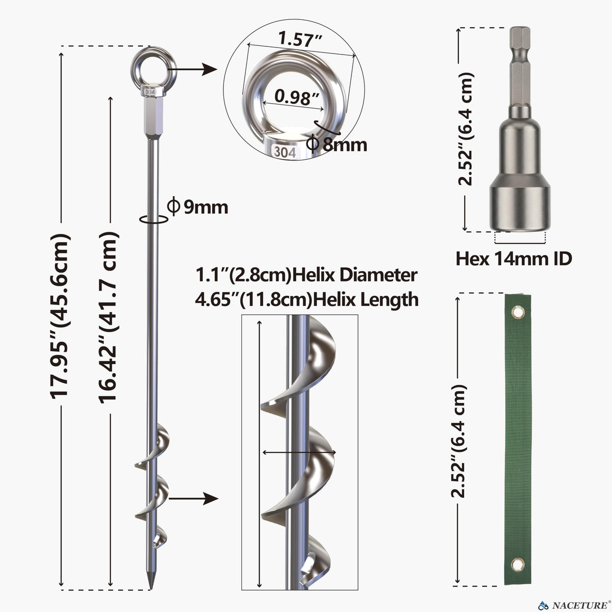 NACETURE adjustable tie down straps for durable outdoor stabilization