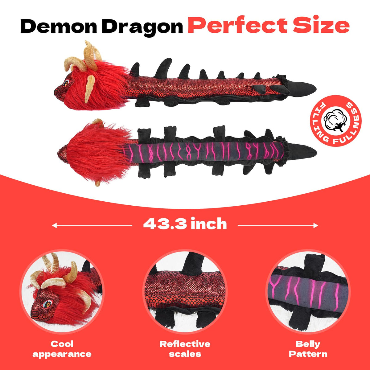 Nadou TLOZ Demon Dragon plush eyes provide a bold, captivating look.