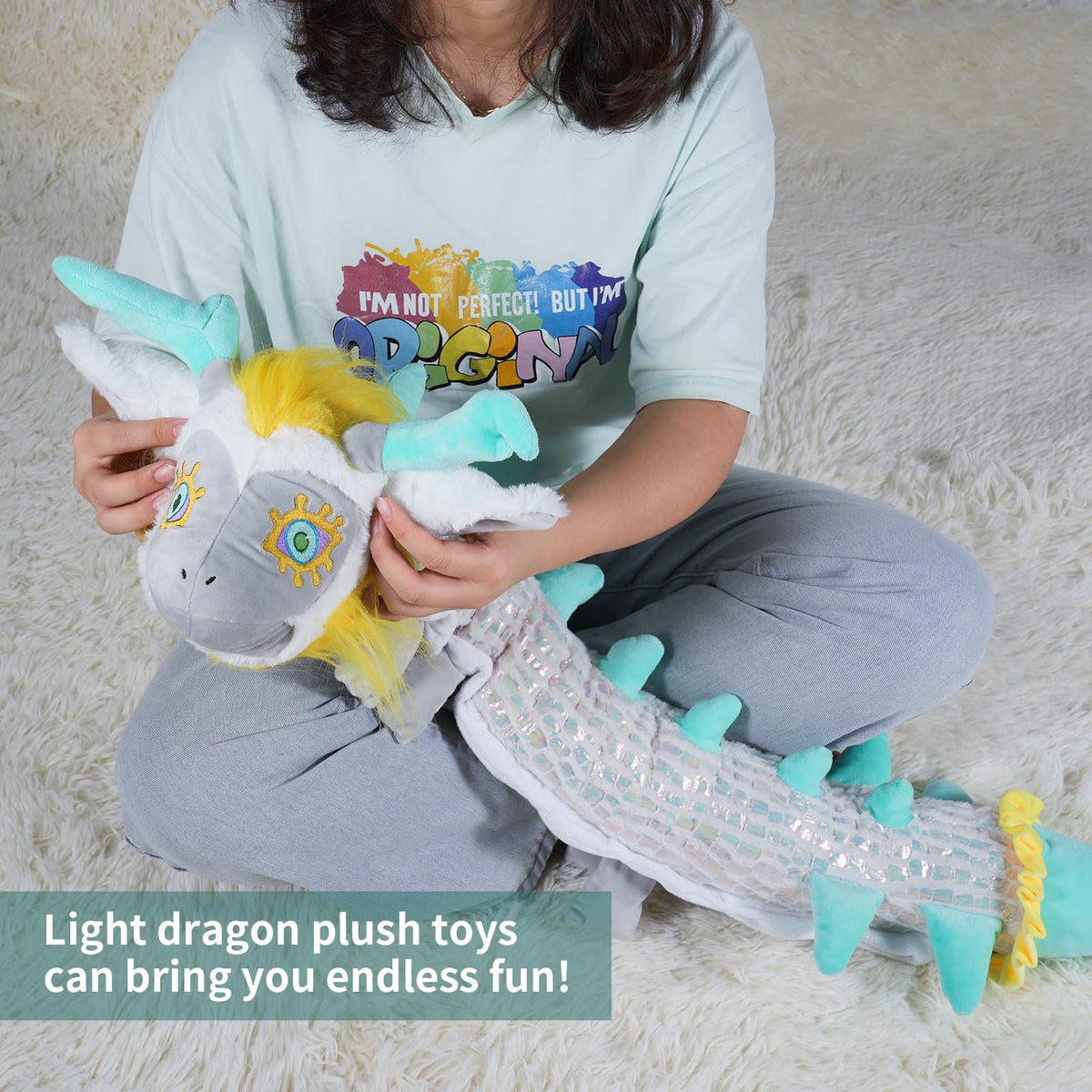 Nadou TLOZ Light Dragon plush used as cozy bedroom decor and nap pillow