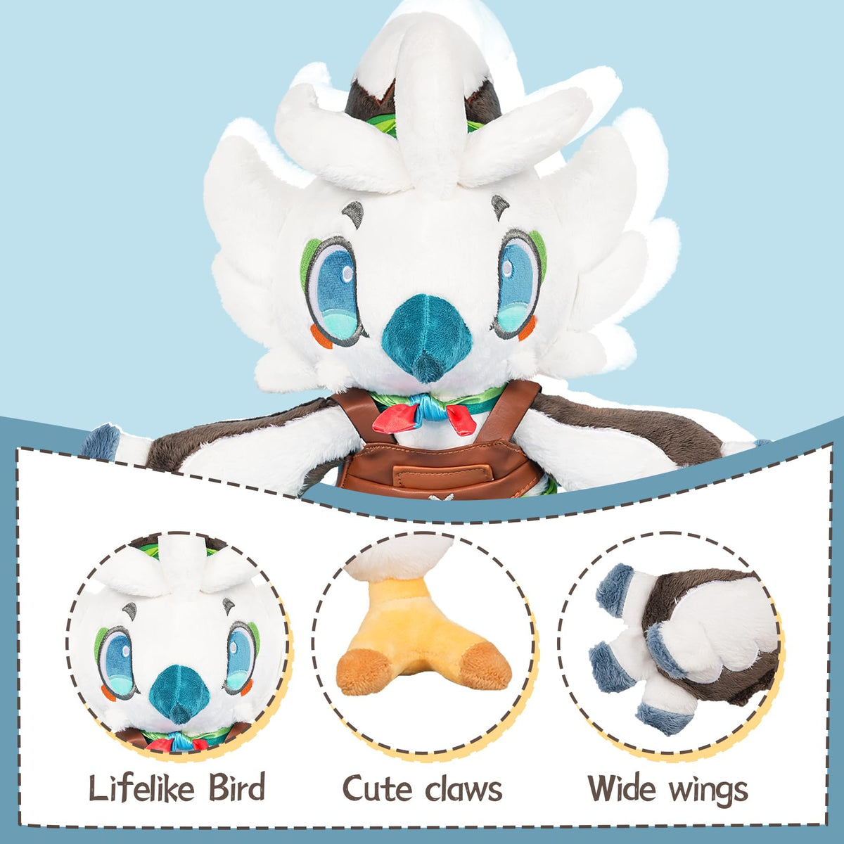 Nadou TLOZ Tulin plush features embroidered eyes and vivid stitching for a lifelike look.