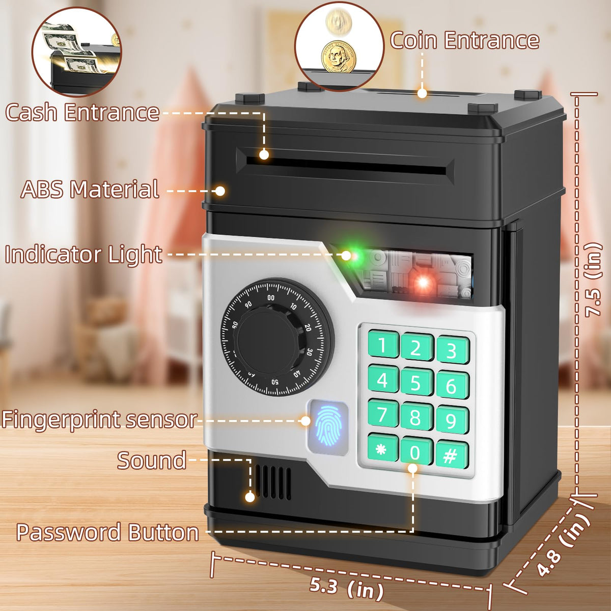 NAFEIV Piggy Bank automatic money scroll for effortless daily savings.