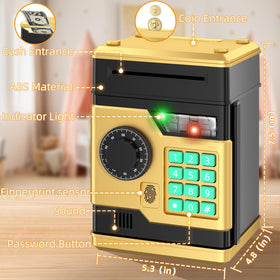 NAFEIV piggy bank capacity showing coins and notes for longer saving sessions