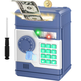 NAFEIV Piggy Bank front view showing secure password access for kids' savings
