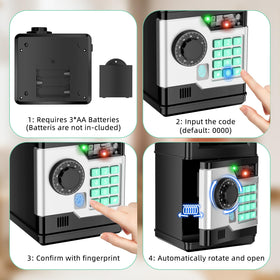 NAFEIV Piggy Bank built-in music enhances saving sessions for kids.