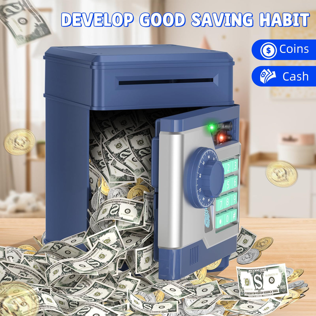 NAFEIV Piggy Bank built-in music function creating engaging saving sessions