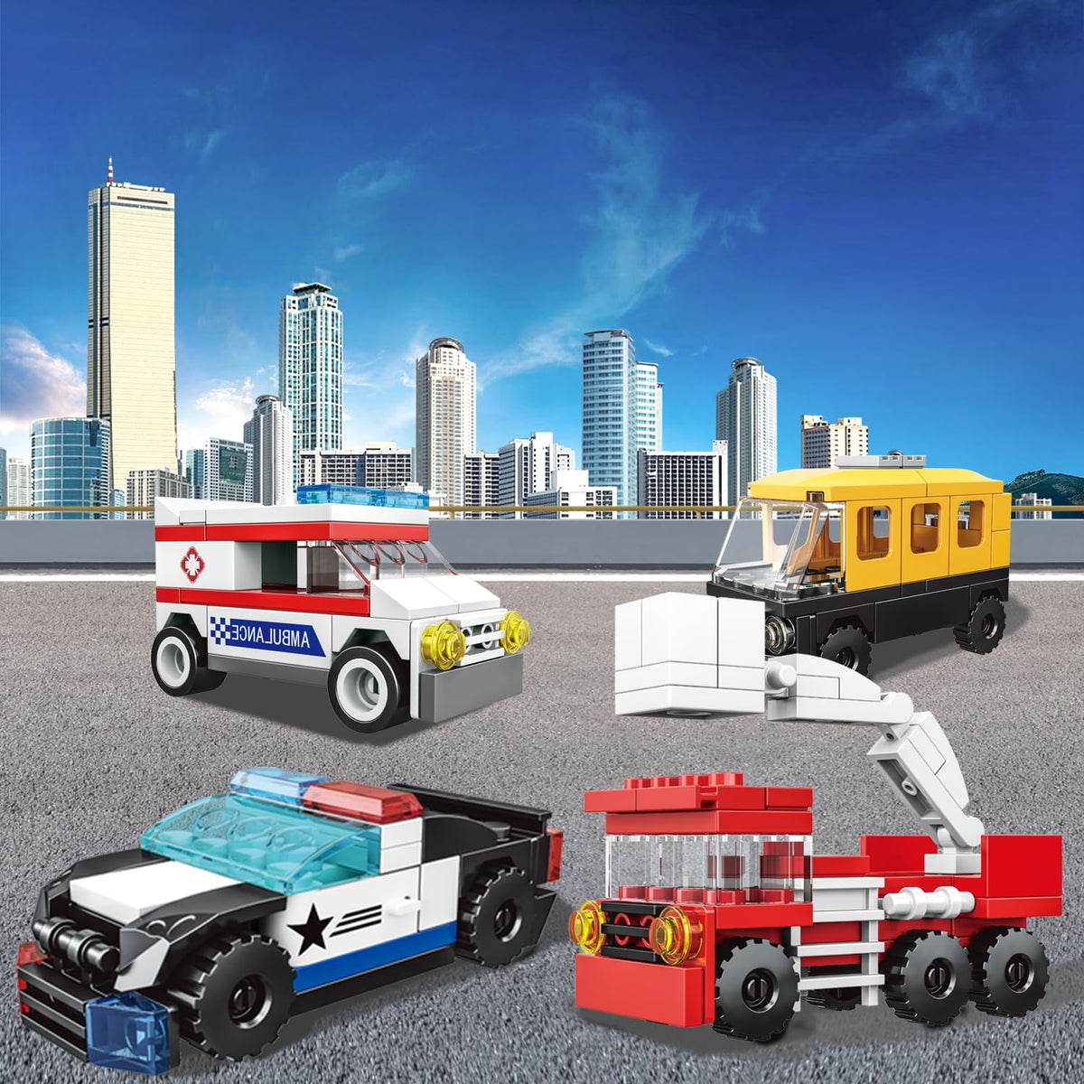 NAFONRU 710-piece construction vehicles set for extended building