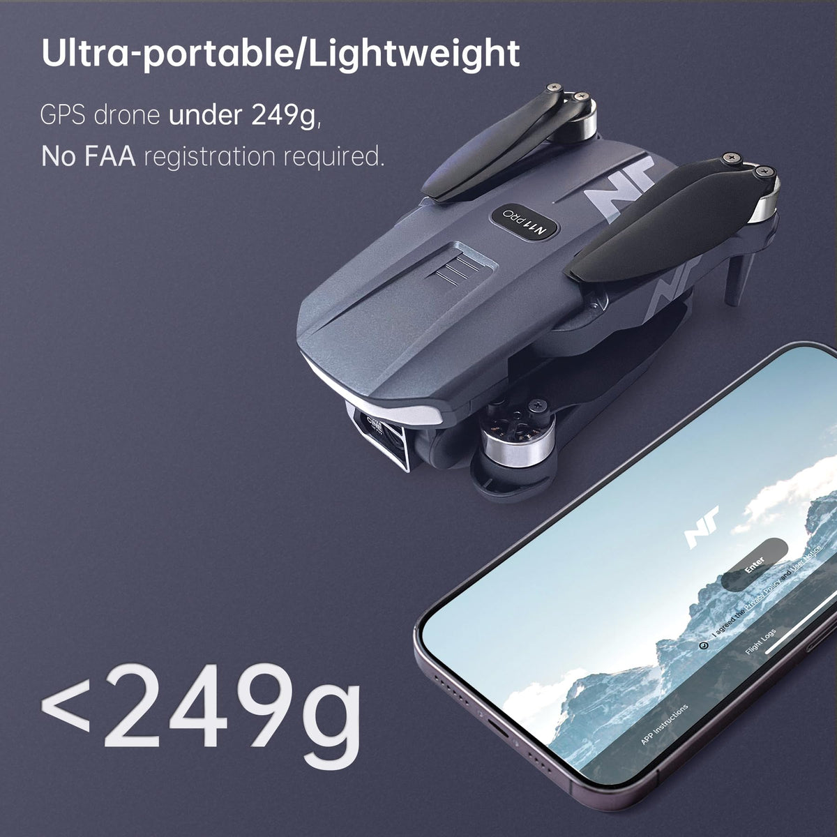 NAFYRE N11 PRO carrying case keeps the drone protected on outdoor adventures.
