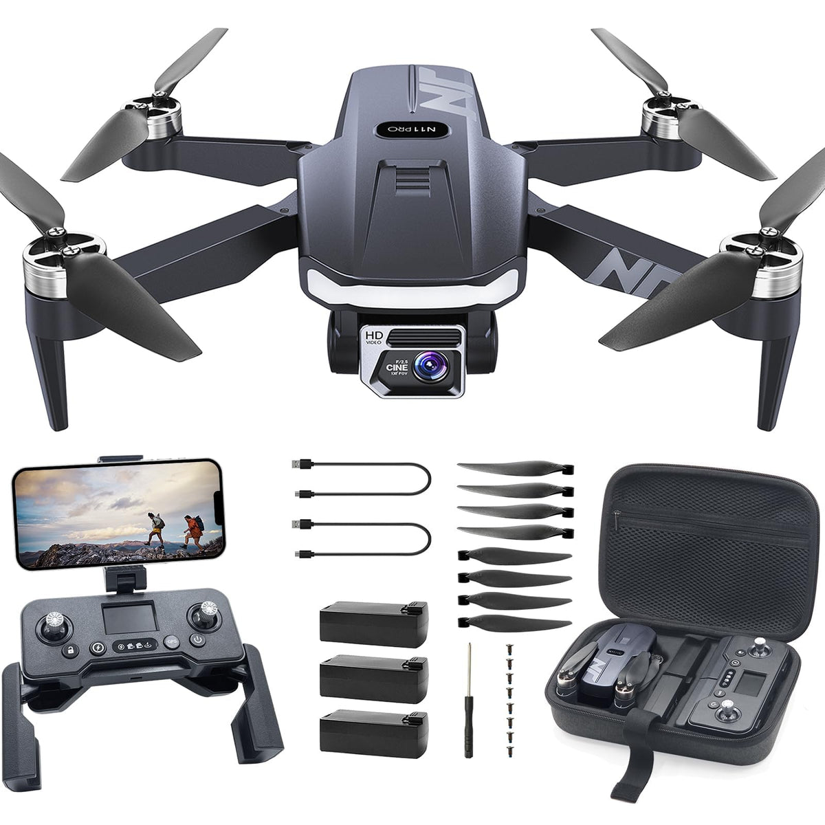 NAFYRE N11 PRO GPS positioning enables precise hovering and safe returns.