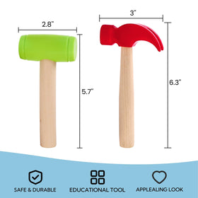 Nagpew wooden hammer toy green small size fits little hands for easy manipulation