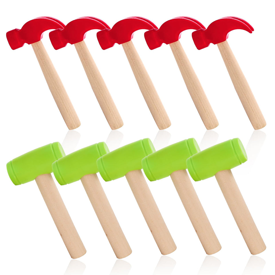 Nagpew 10-pack kids hammer toy red sparks imaginative pretend play