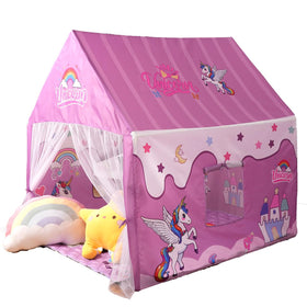 Naibrxh Princess Unicorn Castle Playhouse side view for indoor imaginative play.