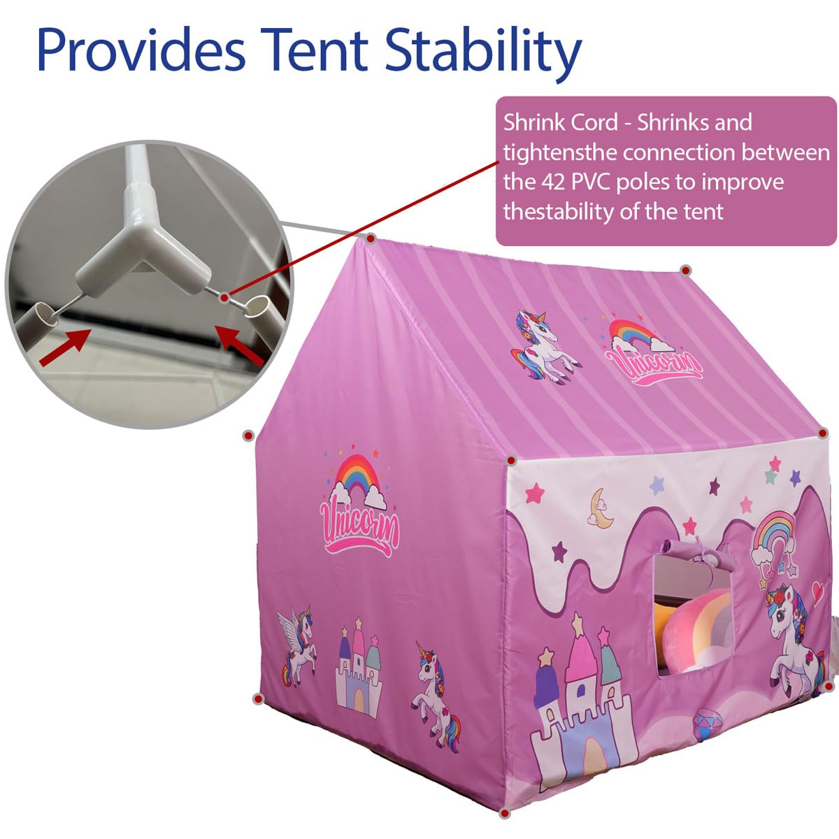 Naibrxh Princess Unicorn Castle Playhouse warranty card with reliable after-sales service.
