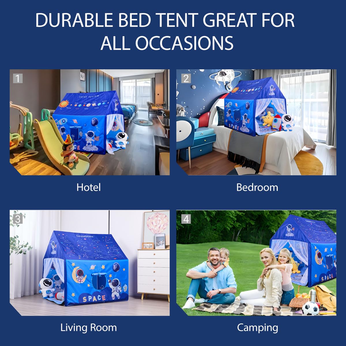 Naibrxh Space Rocket Tent inside mat demonstrates comfortable washable cushioning for cozy play