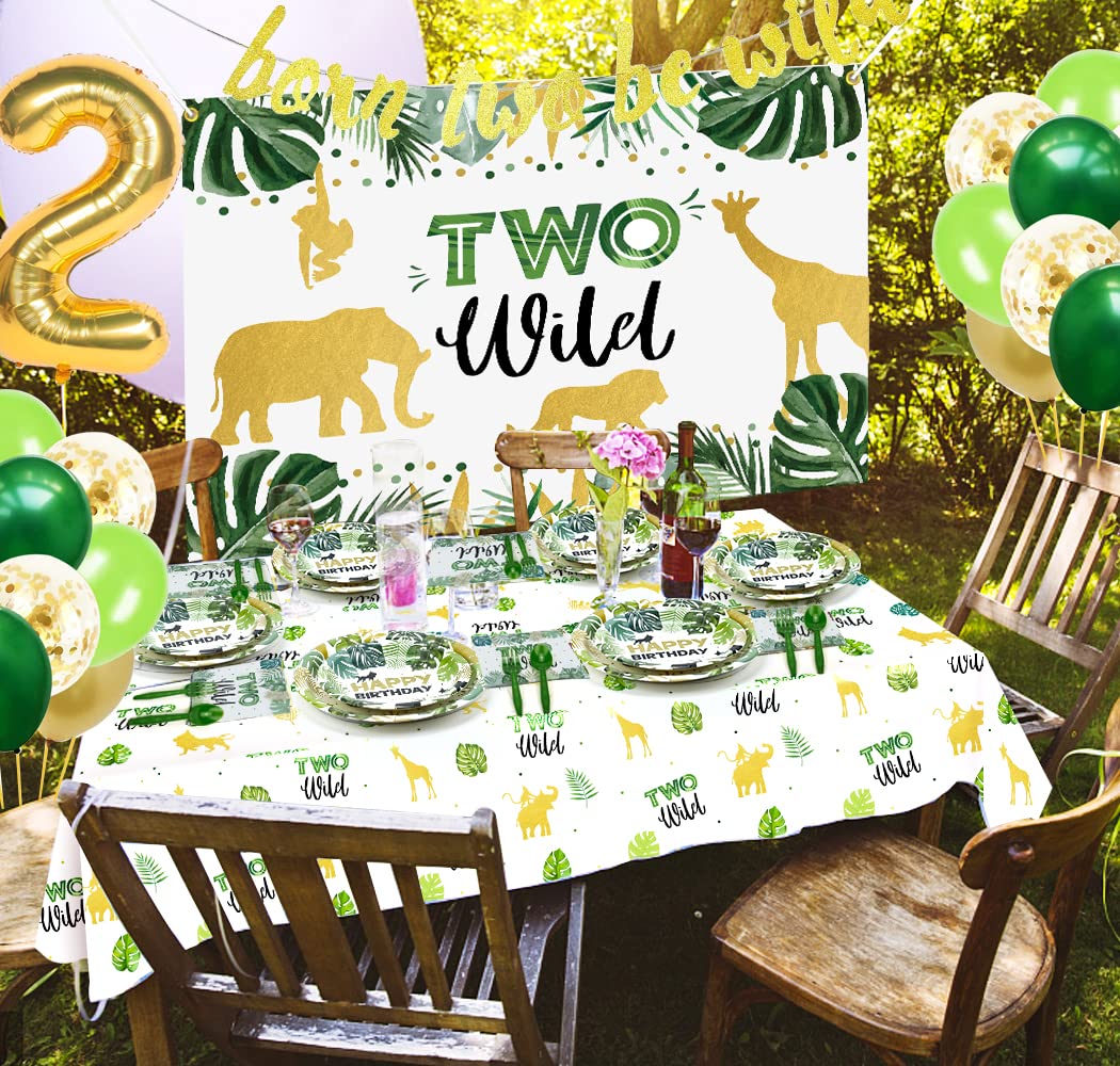 NAIWOXI 7-inch Jungle Plates pair with napkins for kids