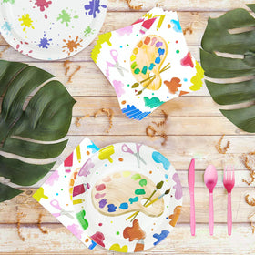 NAIWOXI art paint napkins, coordinating decor and mess protection for art parties.