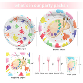 NAIWOXI art paint plates 7-inch, ideal dessert plates for playful parties.