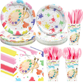 NAIWOXI art paint plates 9-inch, vibrant dinnerware for creative celebrations.