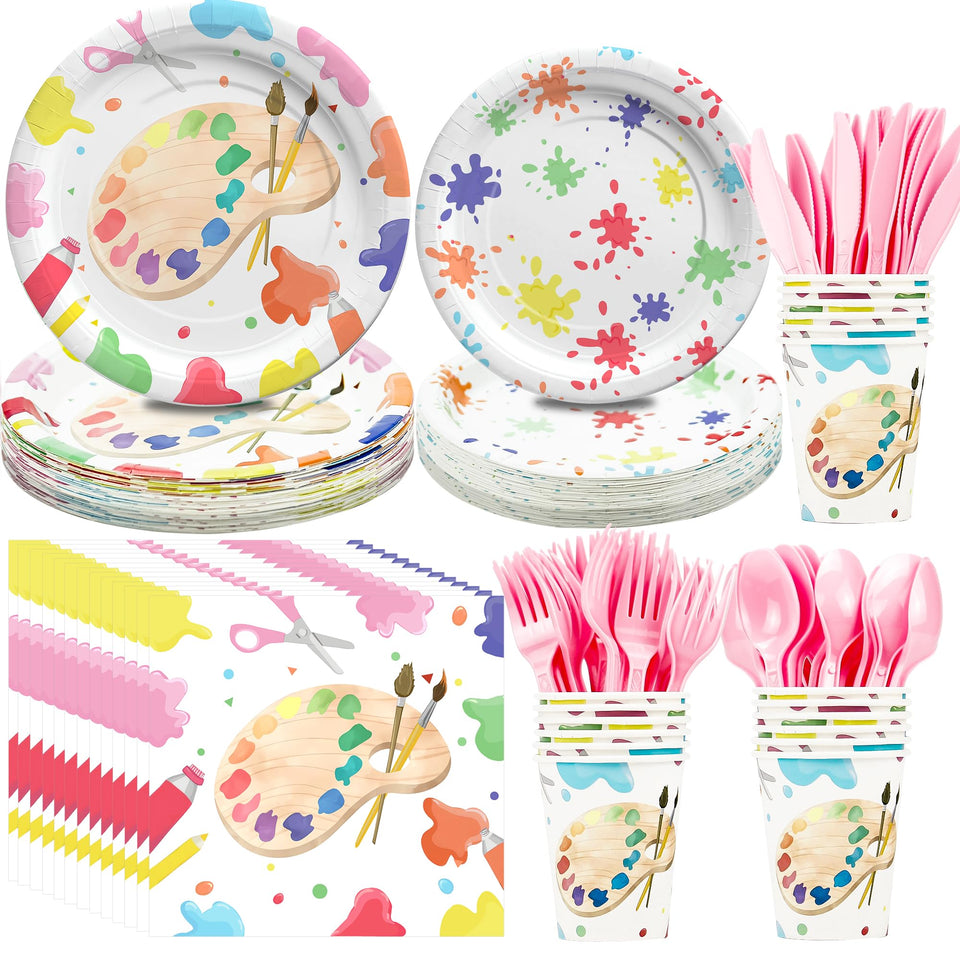 NAIWOXI art paint plates 9-inch, vibrant dinnerware for creative celebrations.