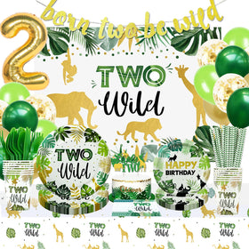 NAIWOXI Two Wild banner sets the jungle birthday scene