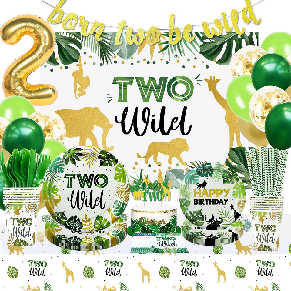 NAIWOXI Two Wild banner sets the jungle birthday scene