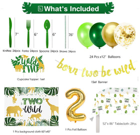 NAIWOXI Two Wild Cupcake Topper adds festive safari flair