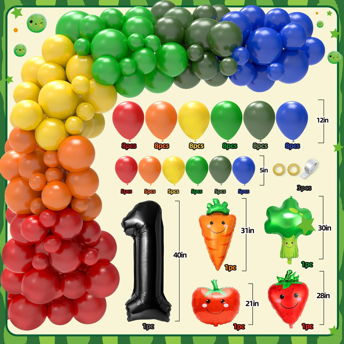 NANAGALI fruit dancing arch balloons create a playful party backdrop