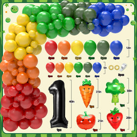 NANAGALI fruit dancing arch balloons create a playful party backdrop