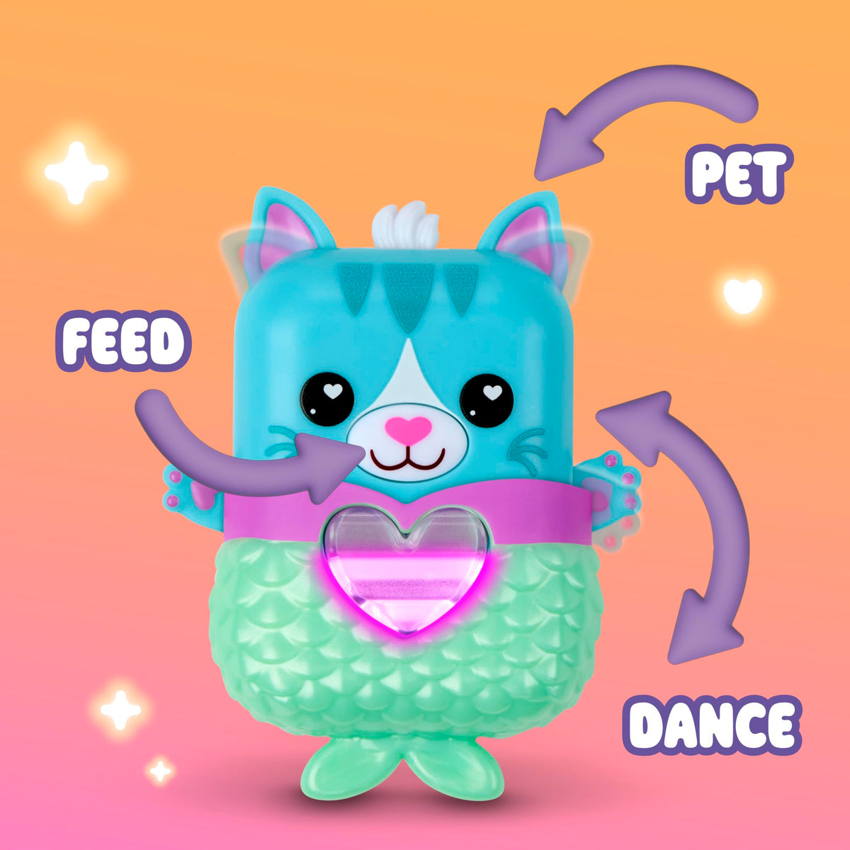 Nano-MALS Pawtricia blue kitty arms dancing—encourage movement and rhythm.