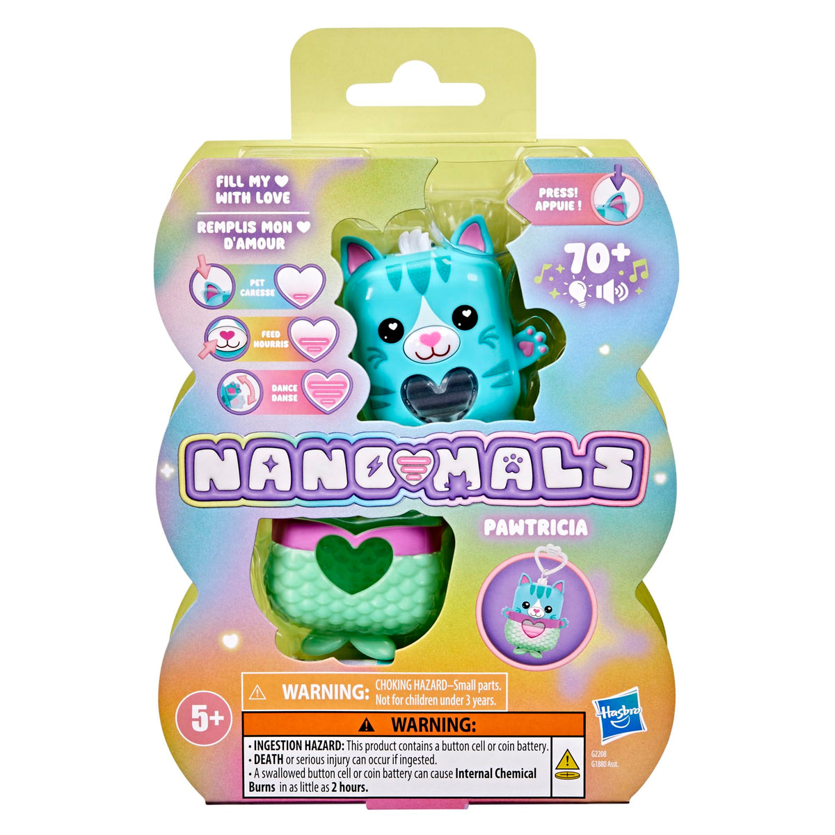 Nano-MALS Pawtricia blue kitty mouth feeding—encourages pretend meal time and care.