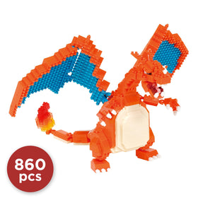 Nanoblock Charizard Deluxe Edition side view shows precise detailing for collectors.