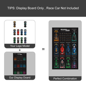 NAOCARD wallboard with MDF panel providing sturdy car display backing.