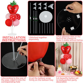 Naozinebi 10-inch red and pink balloons brighten table decor.