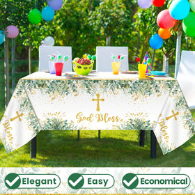 Naozinebi 54x108 inch tablecloth provides wide coverage for long tables
