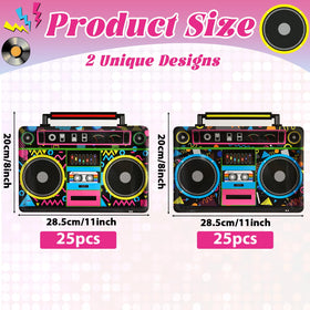 Naozinebi 80s-90s theme plates add retro vibe and quick cleanup.