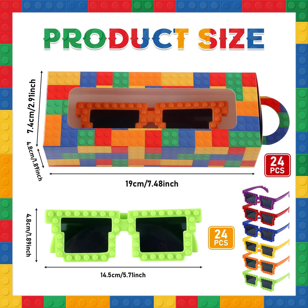 Naozinebi building bricks sunglasses add playful flair for photo-ready moments.