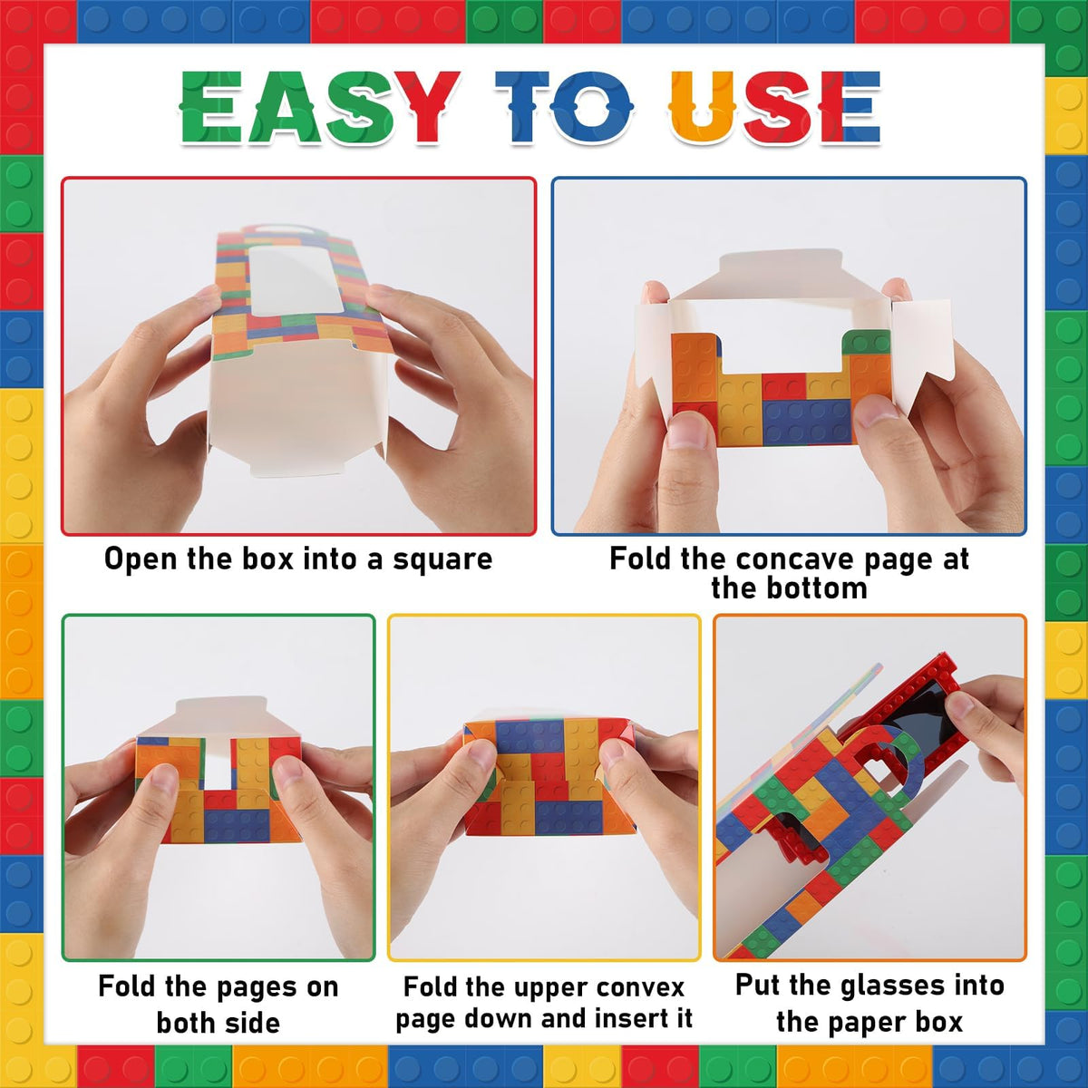 Naozinebi color block sunglasses showcase six vivid hues for themed games.
