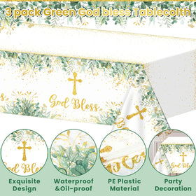 Naozinebi cross-pattern sage leaves tablecloth adds sacred ambiance