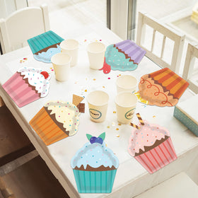 Naozinebi cupcake-party-supplies-set completes a coordinated celebration look