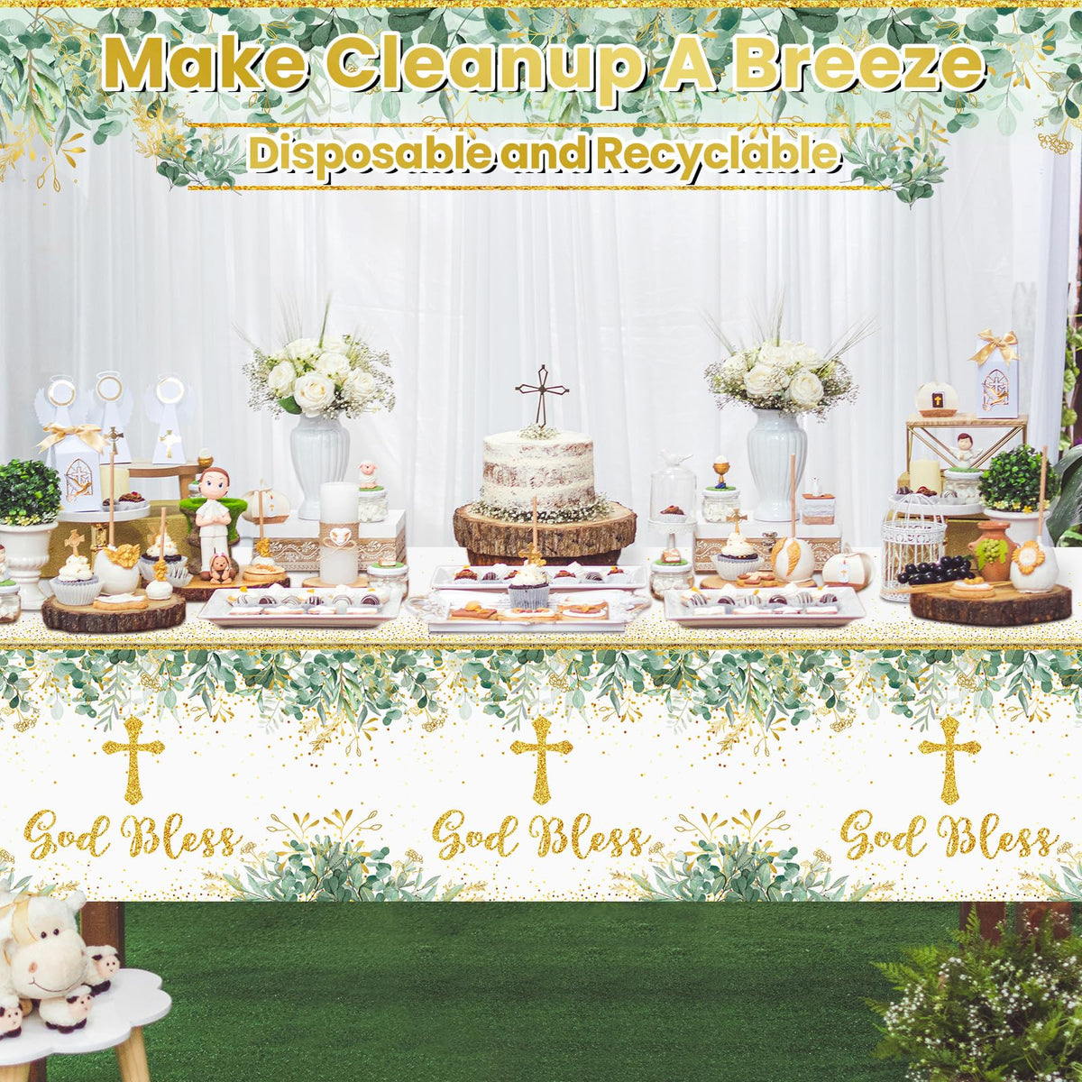 Naozinebi disposable party tablecloth enables quick cleanup