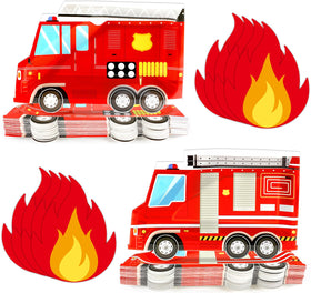 Naozinebi firetruck plates add bold color for themed parties.